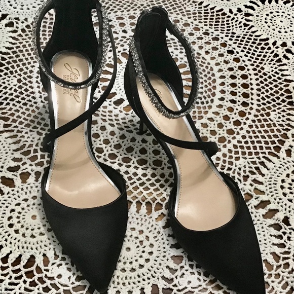 Jewel Badgley Mischka Alaia Pointed-Toe Kitten Heel~Black~Size 8.5 - Picture 8 of 16